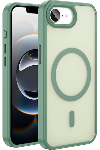 Apple Uyumlu iPhone 17e Kılıf M-safe Şarj Özellikli Mat Arka Yüzey Zore Sio Kapak - Koyu Yeşil