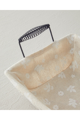 Woven Metal Ekmek Sepeti 30x23x8,5 Cm Krem