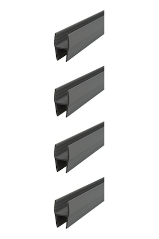 8x10 Mm Büyük H Alüminyum Görünümlü 1. Kalite Plastik Cam Balkon Fitili 200 Cm 4 Adet 2 M