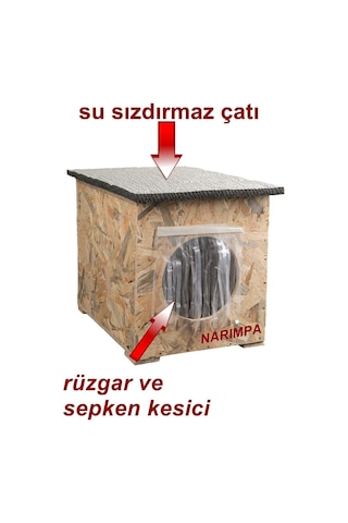 Kedi Evi Kedi Yuvası Kedi Yatağı- Demonte Olarak Gönderilir-ısı Ve Su Yalıtımlı-36x33x30cm