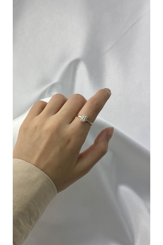 Baget Kesim Zirkon Taşlı Altın Çıtır Yüzük Sarı Altın