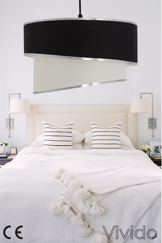 Siyah Gümüş Julien Üçlü Abajur Ve Avize Seti Siyah