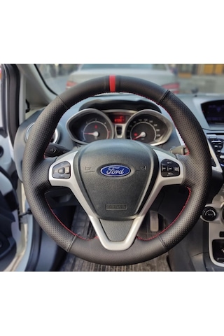 Ford Fiesta 2009-2015 Araca Özel Direksiyon Kılıfı Noktalı Düz Y