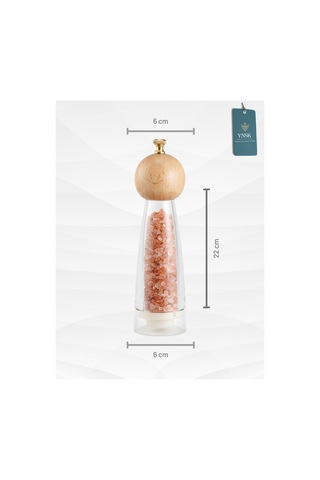 Chacha Home Luxury Bamboox Akrilik Tuz Ve Karabiber Değirmeni Baharat Öğütücü Şeffaf Lüx Gold Detaylı Büyük Boy