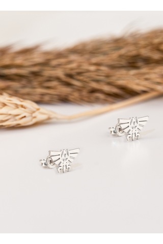 Dkmn Gümüş 925 Ayar Gümüş Zelda Logolu Küpe