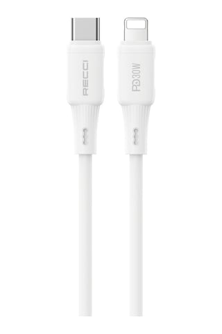 Recci Rs52cl Type-c To Lightning Pd Hızlı Şarj Özellikli Data Ve Şarj Kablosu 30w 1m Beyaz