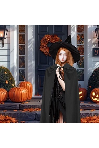 Suntek 2 Parça Sivri Büyücü Şapkası Fantezi Elbise Parti