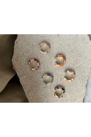 Pembe Mineli Kıkırdak Küpe