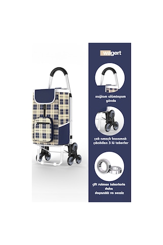 Ses Yapmaz 3 Tekerlekli Su Geçirmez Çantalı Aliminyum Gövdeli Lüks Pazar Arabası