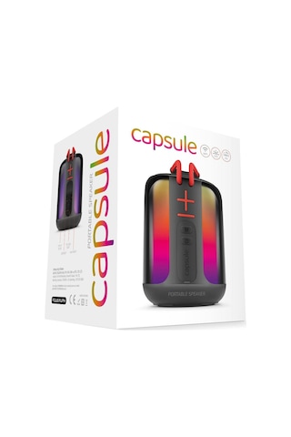 Powerway Capsule Taşınabilir Bluetooth Hoparlör Ses Bombası Yüksek Ses Gücü Sese Duyarlı Led Işık