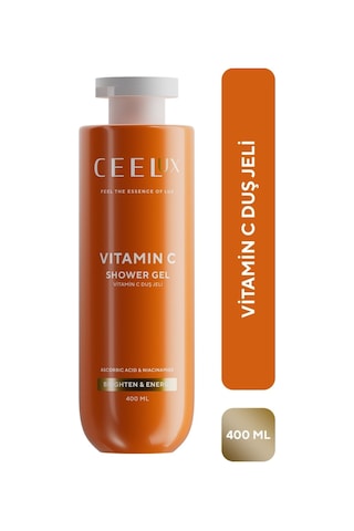 Ceelux Aydınlatıcı Etkili Vitamin C Duş Bakım Jeli Niacinamide ve Kojik Asit 400 ml