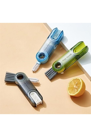 Buffer 3 Fonksiyonlu Pratik Şişe Temizleme Fırçası Mutfak Banyo Araç İçin Çok Amaçlı Fırça Çok Renkli