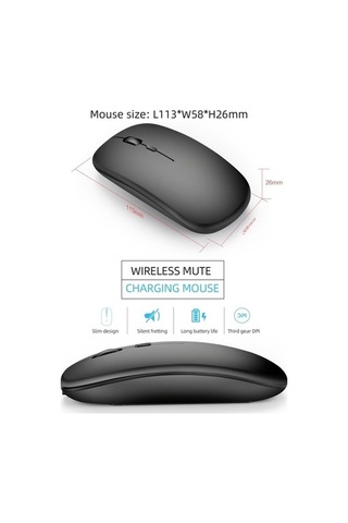 Tongxida M90 2,4 Ghz Super İnce Sessiz Kablosuz Mouse, 2 Modlu, Hızlı Kullanıcı M-90