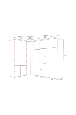 Nil %100 Mdf Köşe Gardırop Bej