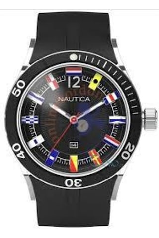 Nautica A13600G Siyah Silikon Saat Kordonu
