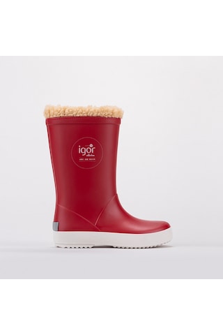 Igor Splash Nautico Borreguito Çocuk Kırmızı Çizme Düz W10207 Kırmızı