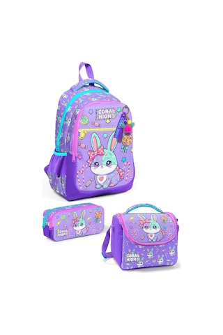 Coral High Kids Milka Su Yeşili Tavşan Desenli 3 Lü Okul Çanta Seti Set0133255 Mor Coral High Kids Milka Su Yeşili Tavşan Desenli 3 Lü Okul Çanta Seti Set0133255 Mor