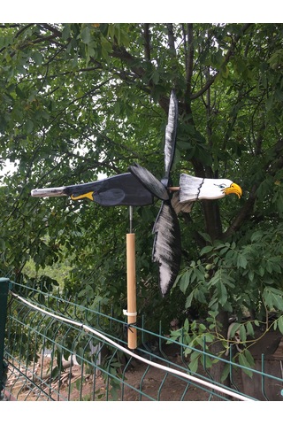 Kartal El Yapımı Ahşap Rüzgar Gülü Dış Mekan Dekoru
