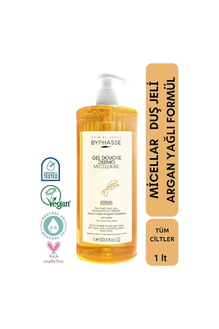 Byphasse Dermo Micellar Argan Oil Duş Jeli Tüm Ciltler İçin 1 L