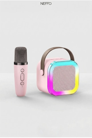 Bluetooth Karaoke Mikrofon Ve Taşınabilir Hoparlör Çok İşlevli Müzik Çalar, Çocuk Ve Yetişkin İçin