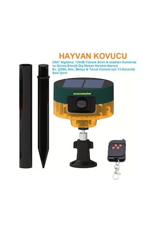 Hayvan Kovucu Güneş Enerjili-uzaktan Kumandalı-360 Algılama 129db Yüksek Siren-hareket Algılama
