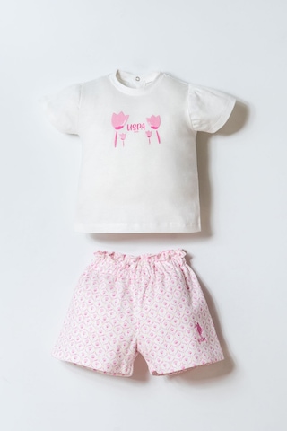 U.s. Polo Assn. Kız Bebek Beyaz Şort Takım 5274-50136 Beyaz