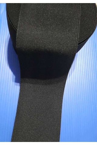 6 Cm Siyah Bel Paça Don Etek Lastiği Yassı Geniş 5 Metre