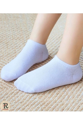 Trampler Unisex 10 Çift Ekonomik Beyaz Patik Pamuk Çorap Beyaz