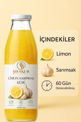 Şifakür Limon Sarımsak Kürü 60 Gün Dinlendirilmiş Doğal İçerikli Geleneksel Formül 1000ml