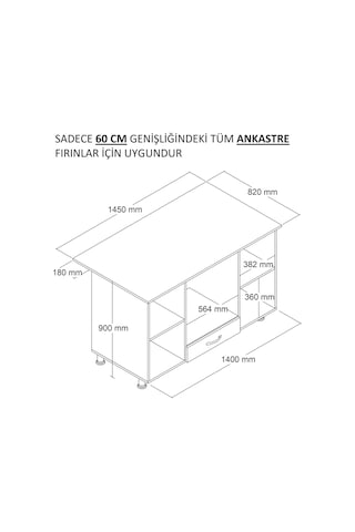 145lik Ankastre Ada, Mutfak Adası, Mutfak Masası, Mutfak Dolabı
