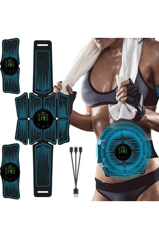 Teltree Karın Kası Geliştirme Kemeri - 4 Parça Masajlı Fitness Seti Çok Renkli