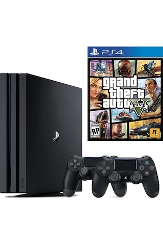 Sony Playstation 4 Pro 1 TB Oyun Konsolu + 2 Kol + Gta 5 (İthalatçı Garantili)