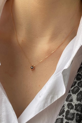 Zümrüt Sarraf 8 Ayar Altın 0.03 Ct Tek Göz Elmas Kolye