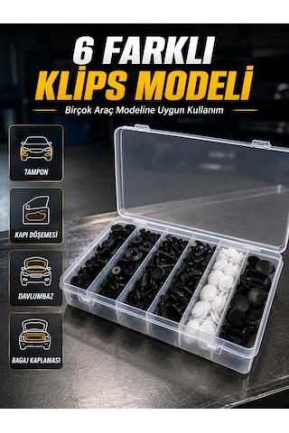 Otomotiv Plastik Klips Seti Kaporta, Çamurluk, Davlumbaz Ve İç Trim Klipsleri Standart