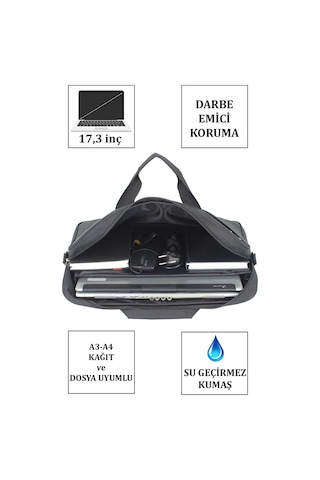 Case Club 17,3 inç Laptop Evrak Çantası Darbe Emici Koruma