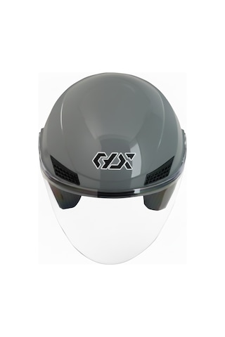 Gp Gx Mks005-Gng Şeffaf Vizörlü Motosiklet Yarım Kask Gri