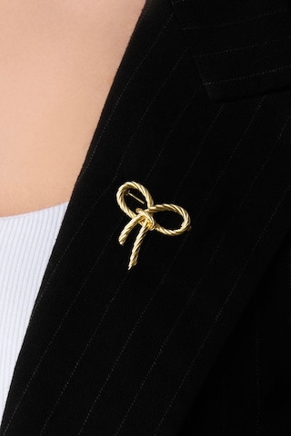 Kurdele 18 Ayar Sarı Altın Kaplama Gümüş Broş Sarı Altın Kaplama