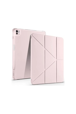 Mey İthalat Apple Uyumlu iPad Air 13 2024 Kılıf Kalemlikli Mars Tablet Kılıfı - Rose Gold Arka Kapak