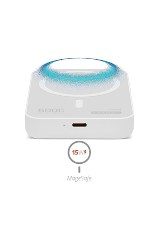 Powerway Txm5 5.000 Mah 15w Magsafe Kablosuz Hızlı Şarjlı Standlı Powerbank Beyaz