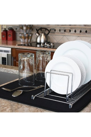 Hangfox Siyah Mikrofiber Yemek Masası Pedleri - Sulama Ve Kurutma Fonksiyonu İle Dayanıklı Ev Gereci Siyah