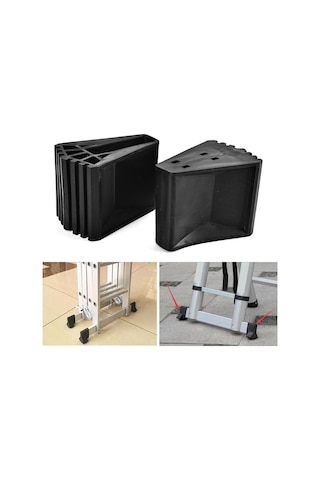 Homyl 2x Merdiven Ayak Örtüsü Kaymaz Teleskopik Siyah