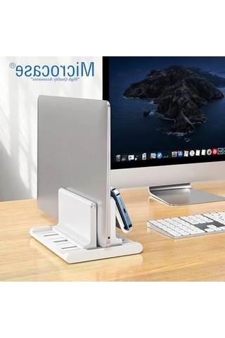 Ayarlanabilir Dikey Telefon Tutucu, Laptop Standı Beyaz Renk