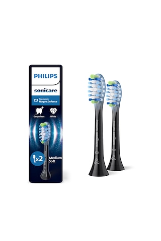 Philips HX9042/88 Sonicare Premium Plak Savunması 2'li Diş Fırçası Başlığı Siyah
