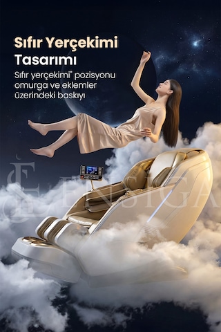 3d Masaj Koltuğu Yapay Zeka Kablosuz Telefon Şarjı Isıtmalı Sıfır Yerçekimi Bluetooth Hoparlör Beyaz