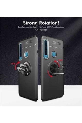 Samsung Galaxy Uyumlu A9 2018 Kılıf Yüzüklü Magnetli Ravel Case