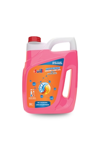 Doill -39 / -40 Derece Hazır Karışım 3 Litre Organik Kırmızı Antifriz - G12