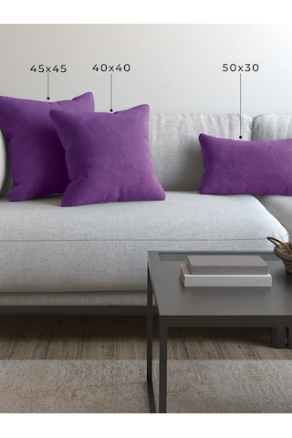 Br Demor Home Soft Series Ametist Rengi Kırlent, Yastık Kılıfı Ametist Rengi