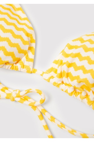 Mavi - Çizgili Üçgen Bikini Üstü 1912575-71301 Sarı