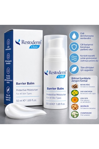 Restoderm Clinic Barrier Balm 50 Ml Yoğun Nemlendirici Ve Cilt Bariyeri Destekleyici Bakım Kremi