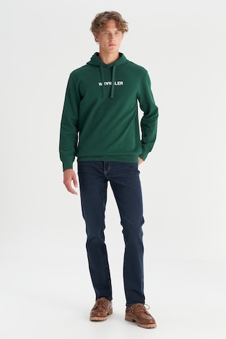 Wrangler Pamuklu Regular Fit Normal Kesim Kapüşonlu Logo Detaylı Sweatshirt Yeşil